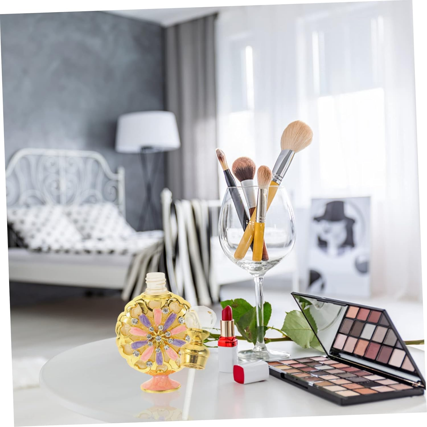 Mikinona Glass Essential Oil Bottle Perfume Holder Set of 8 30Ml Refillable Empty Aroma Bottles for Travel and Aromatherapy image number 4