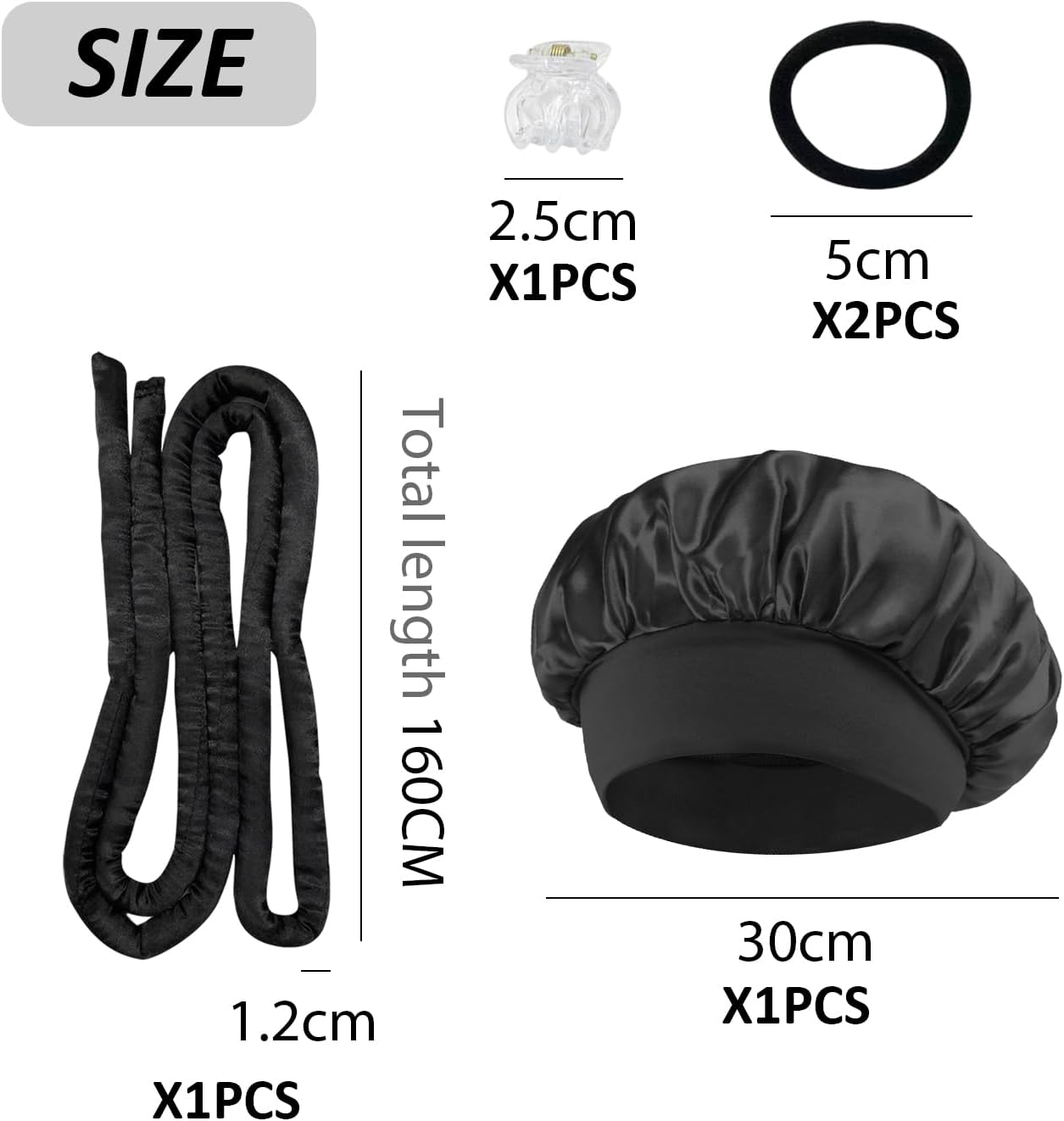 1 X Curl and 1 Piece Hair Cap with 1 X Hair Clip and 2 X Hair Rings, Hairstyle Design Accessories, Hairdressing Salon Accessories, Creative Hair Blocker. image number 4