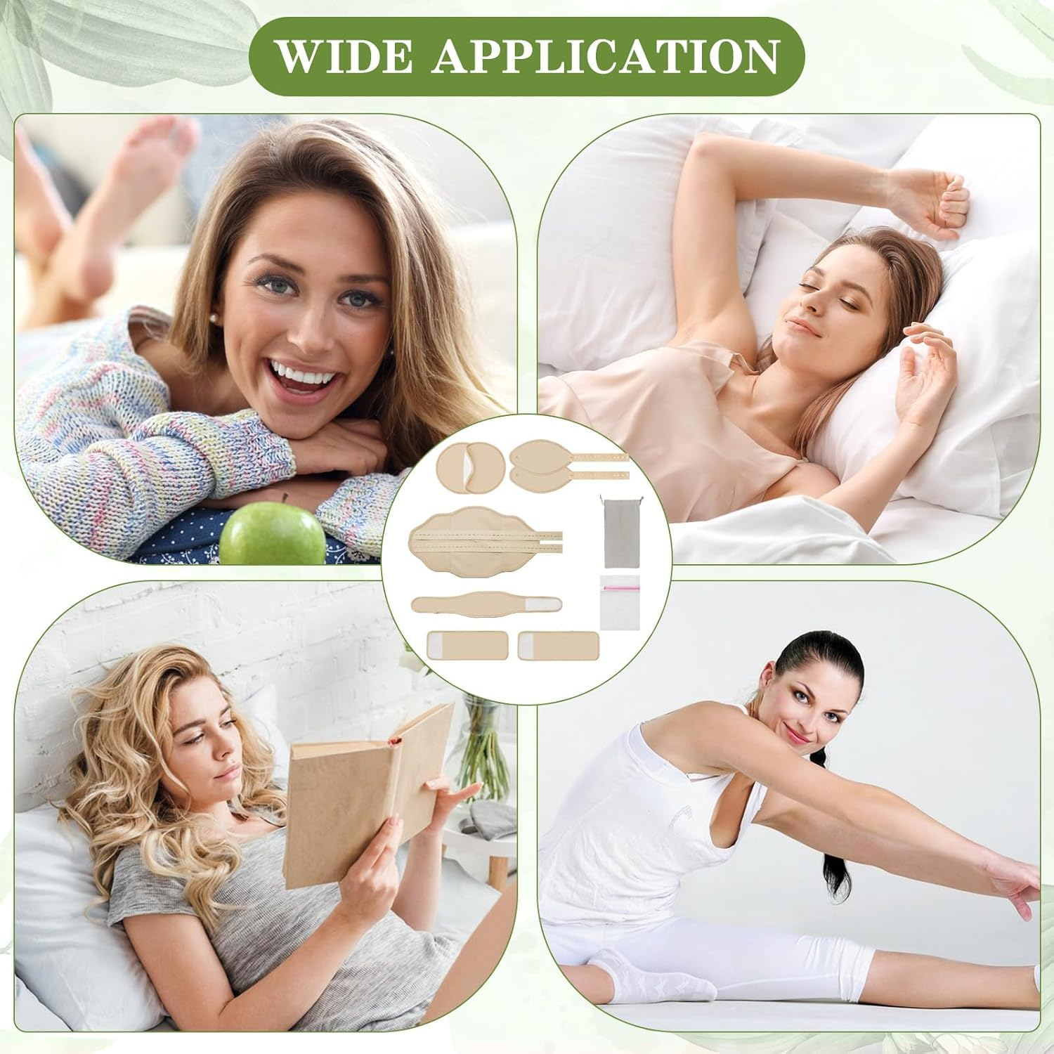 10Pcs Castor Oil Pack, Flannel Castor Oil Wrap with Pocket, anti Leak, Reusable, Washable, Elastic Straps Wrap For,Assist Liver Detoxification,Constipation and Improve Sleep image number 4