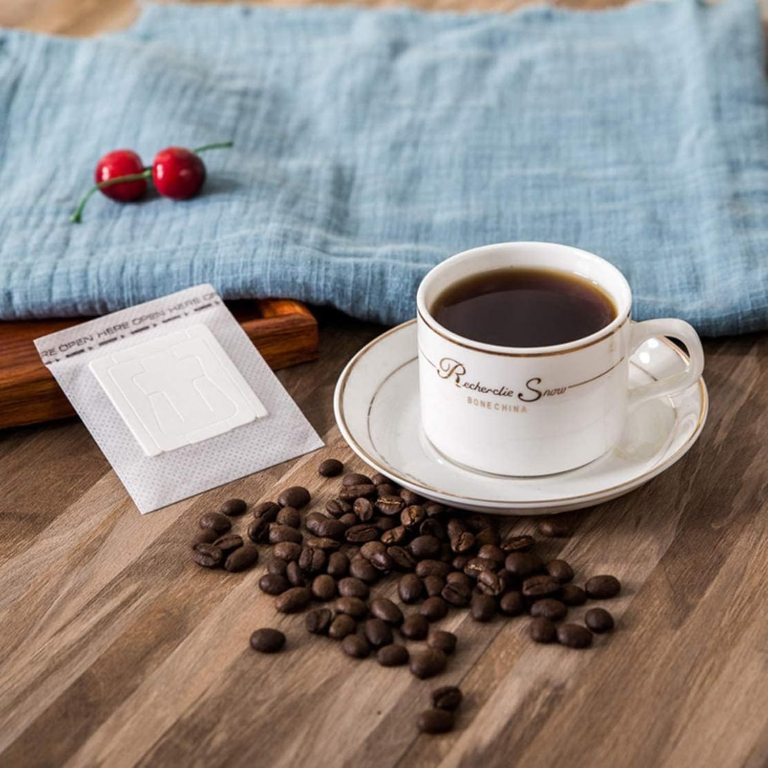 100Pcs Portable Coffee Filter Paper Bag, Hanging Ear Drip Coffee Bag, Single Serve Disposable Drip Coffee Filter Bag for Travel, Camping, Home, Office Daily, House image number 5