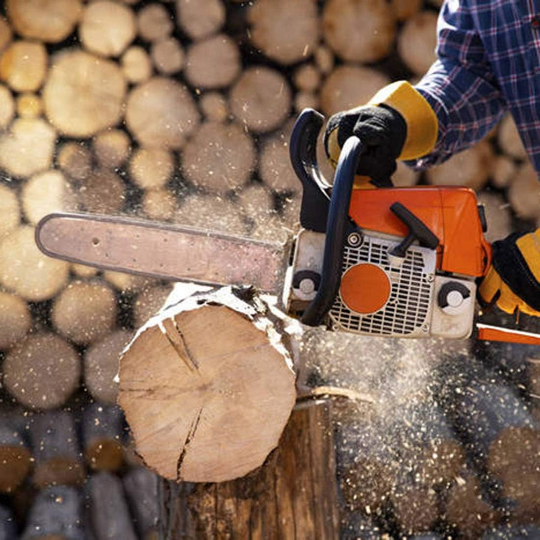 Abroman 2 Pack S52 Advancecut 14-Inch Chainsaw Chain 3/8 LP .050" 52 Drive Links 91VXL052G 63PM52 Compatible with Craftsman Poulan Ryobi Homelite Echo Greenworks SWJ699E Sun Joe Saw