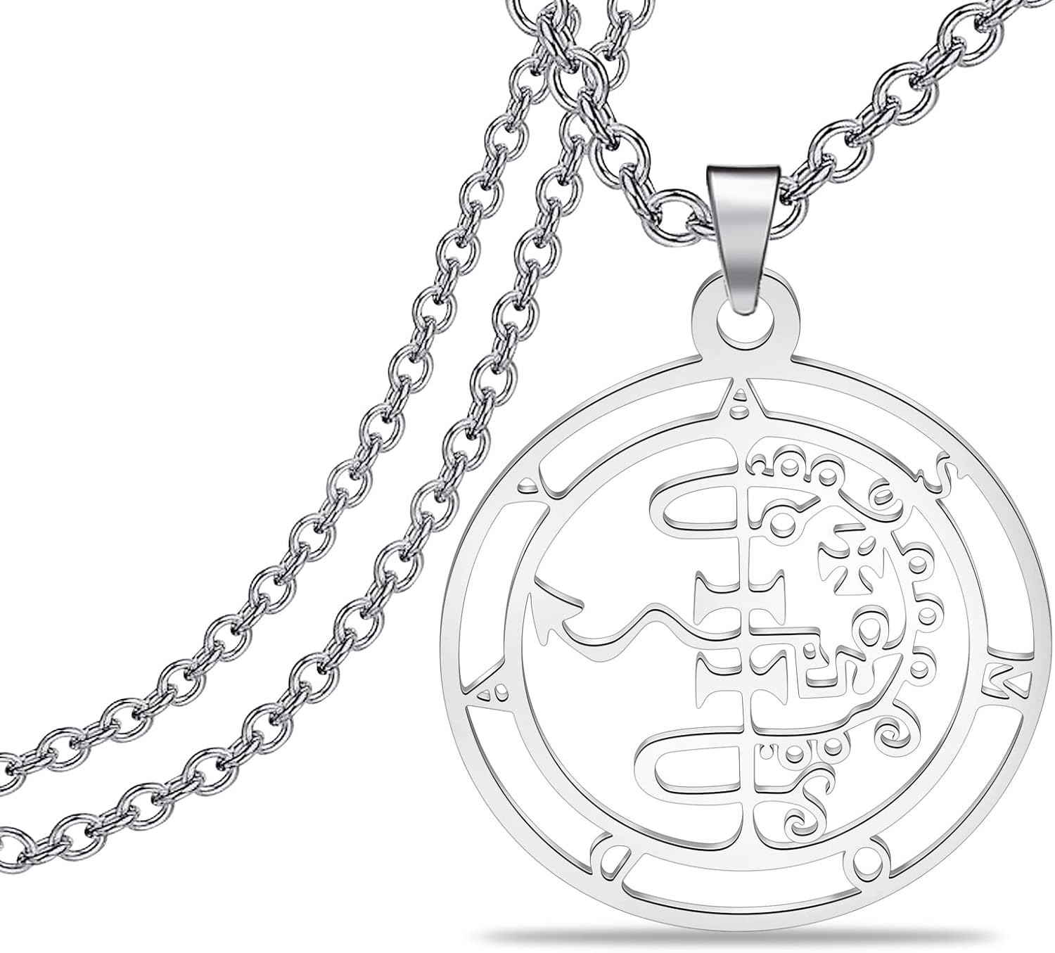 Lywjyb Birdgot Sigil of Asmoday Pendant Asmodai Asmodeus Medalion Necklace Occult Jewelry