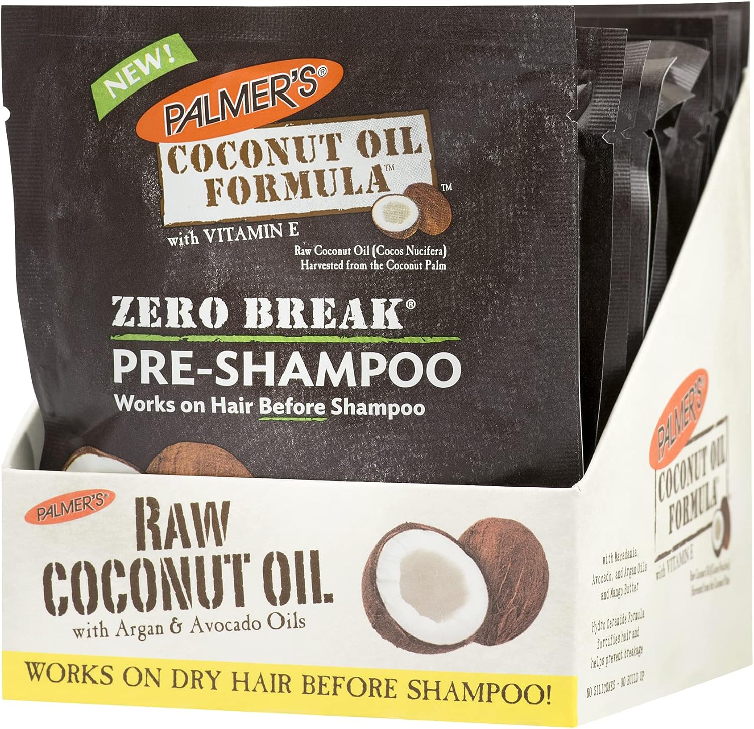 Palmers Coconut Oil Zero Break Pre-Shampoo, White, 60 G image number 3