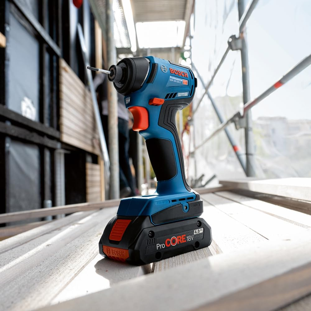 Bosch Professional 18V System Cordless Impact Driver GDR 18V-220 C (Up to 3,400 RPM, Torque of 220 Nm, Brushless Motor, without Batteries and Charger, Incl. 1 X Belt Clip, 1 X Bit Holder) image number 1