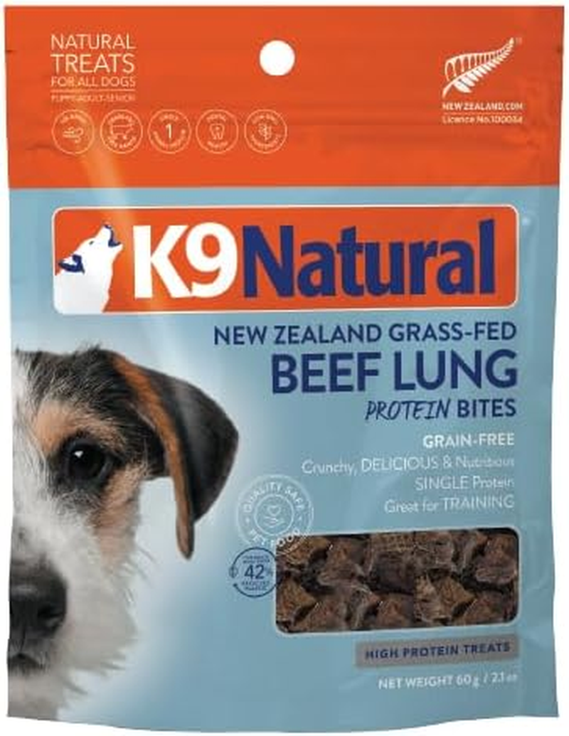 K9 Natural Grain-Free Air Dried Dog Treat Protein Bites (Beef Lung, 60G) image number 3