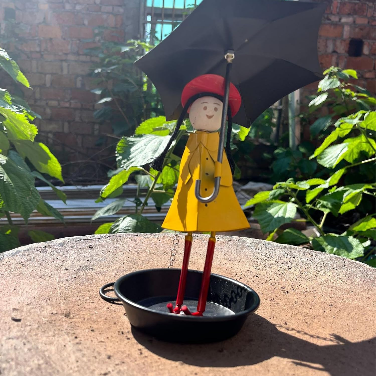 Hanging Garden Bird Feeder: Tray Plate for Girls Umbrella, Outdoor Ornaments Bowl | Wildlife Attraction Characteristic, Lovely Decorative Sculpture Pair