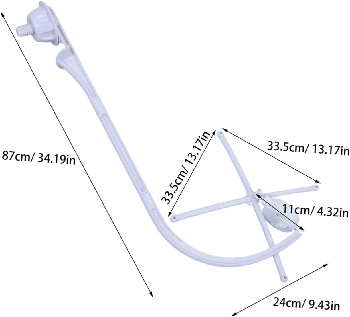 1 Set Adjustable Crib Bell Mobile Arm Stand with Bottom Clamp Multi Functional Holder for Mobiles Easy Setup and Height for Enhanced Stimulation image number 1