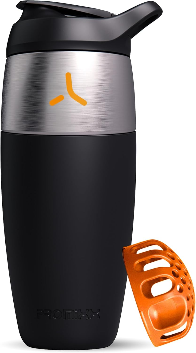 Promixx Pursuit 950Ml Shaker Bottle - Single Wall Stainless Steel Protein Shaker Bottle, Super Smooth Shakes, 32Oz, Ceramic White