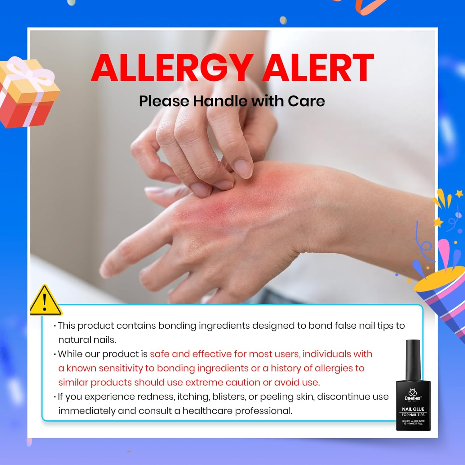 Beetles 9 in 1 Gel Nail Glue for Acrylic Nails Tips, 2 Pcs 10Ml Super Strong Nail Glue for Clear False Nails Tips Base Coat Rhinestones Blooming Art Gel Long Lasting U V Light Cure image number 6