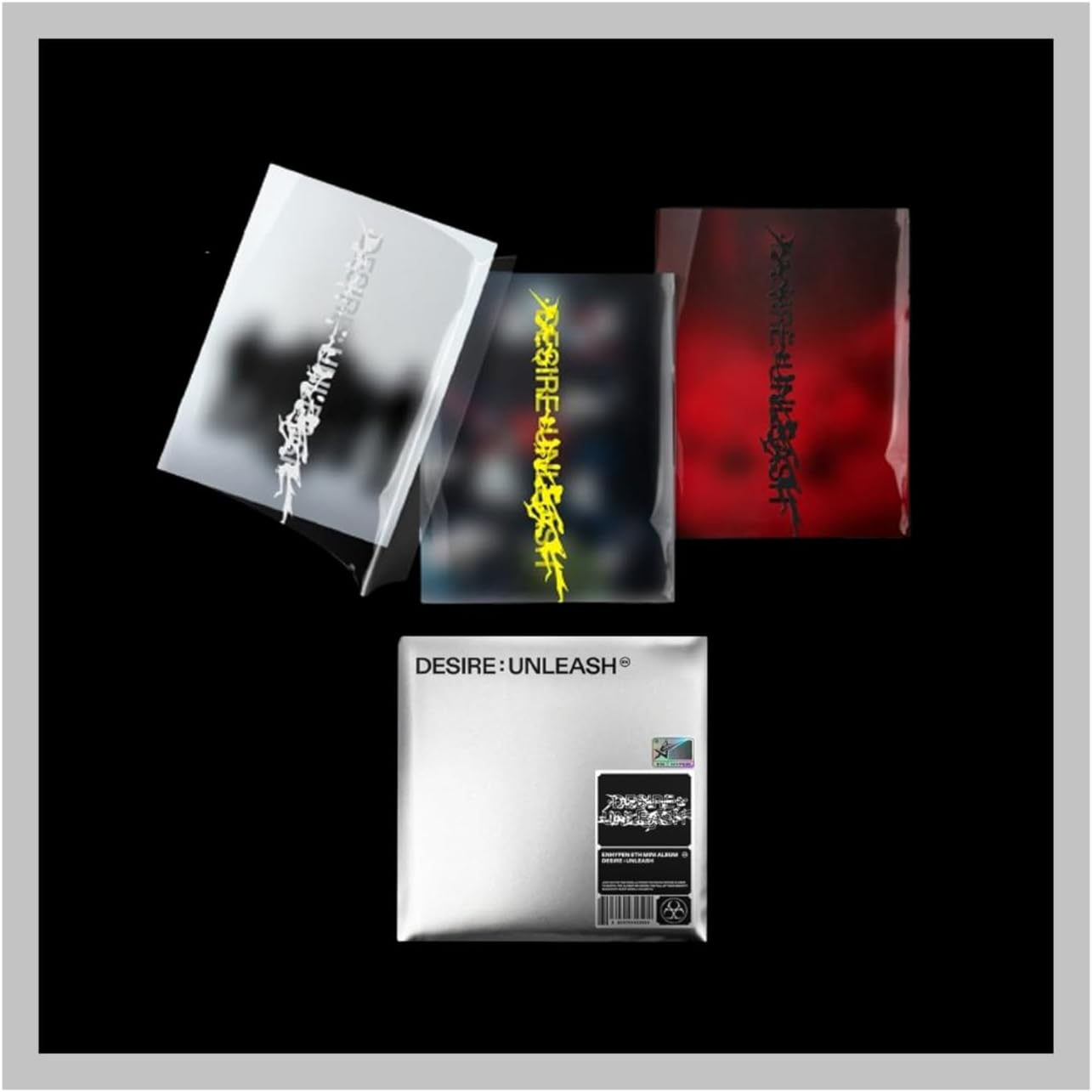 ENHYPEN DESIRE : UNLEASH 6Th Mini Album 4 Version Set Standard 3 Version Set(Make+You+Mine)+1Ea Engene Random Version+Tracking Sealed EN- image number 1