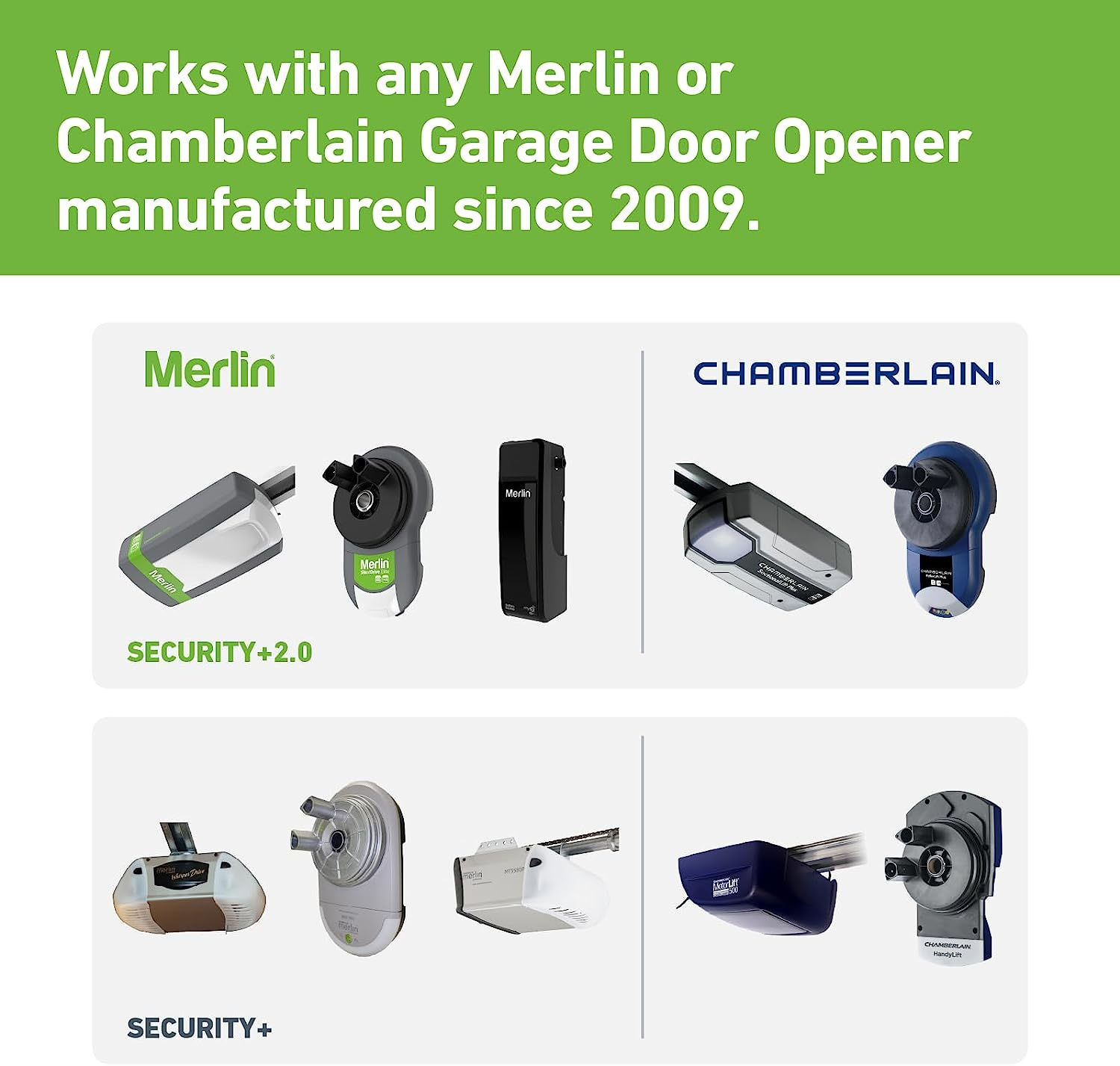 Merlin E964M Four Button Car Visor Garage Remote Control (Security+2.0 & Security+) Compatible for Merlin & Chamberlain Garage Door Openers, Control 4 Garage Door Opener, Car Visor Clip Included image number 4