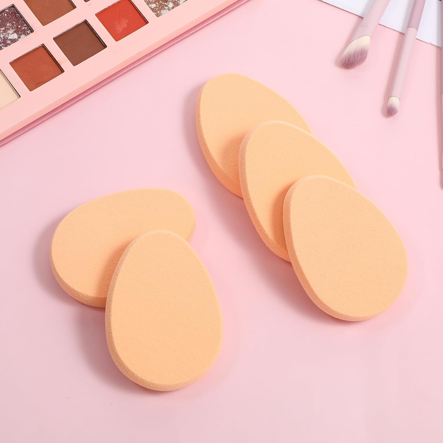 5 PCS Flat Makeup Sponges for Foundation, Smooth Foundation Sponge, Beige Cushion Foundation Puff, Beauty Blender Make up Sponges for Professional Makeup image number 6