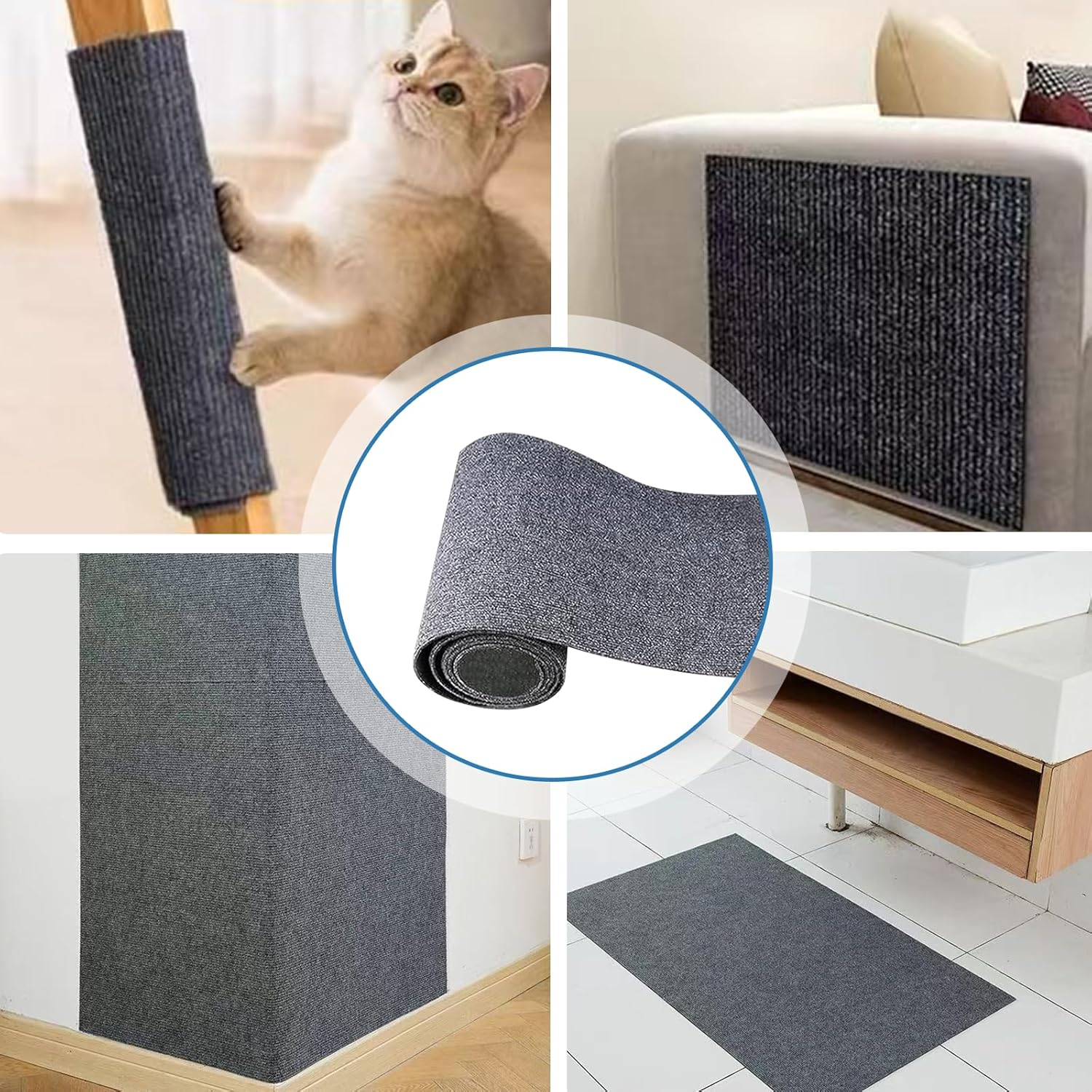 Self-Adhesive Cat Scratching Mat, DIY Cut to Size Scratching Mat for Wall, Scratching Boards for Cat Wall, Pad Cat Scratching Boards to Protect Carpets, Sofa and Furniture image number 4