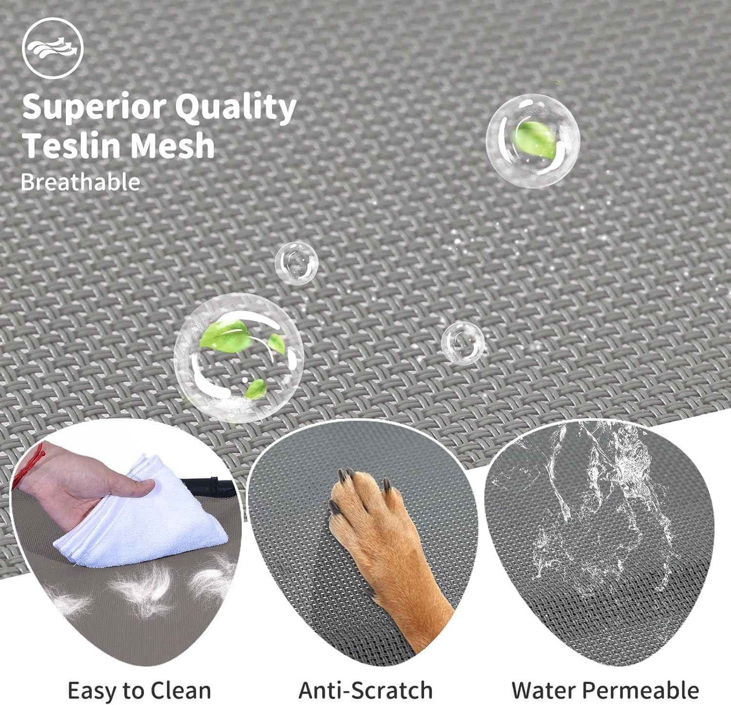 HAOLEYAO Elevated Dog Bed - Heavy Duty Dog Cot, Washable Raised Dog Bed with Chew Proof Mesh and Metal Frame, Portable Bed for Outdoor Use, Dog Cots Beds for X-Large Dogs (Grey, Xl(120X88X24Cm)) image number 1