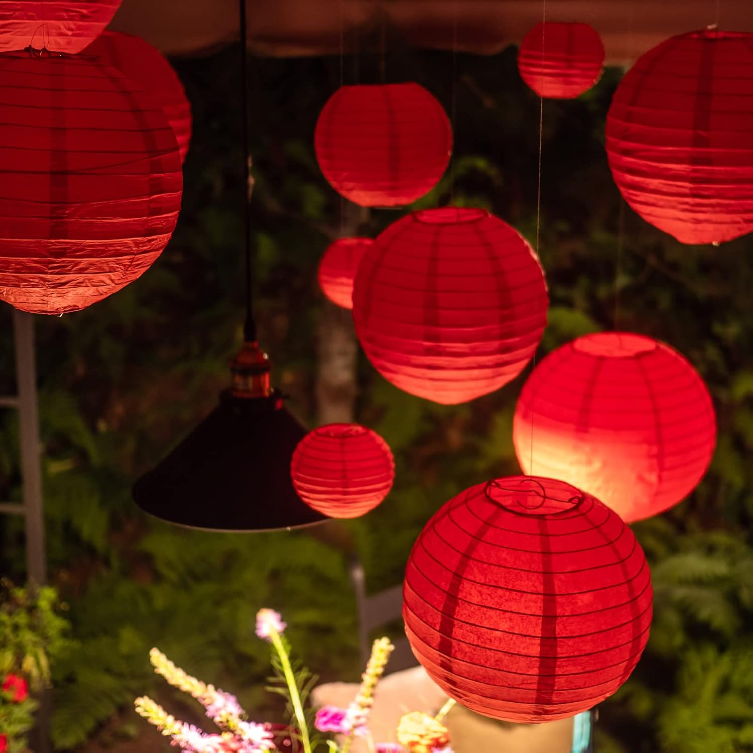 Red Paper Lanterns - 25 Piece Set - Red Party Decorations for Birthdays, Weddings and Special Occasions by Avoseta