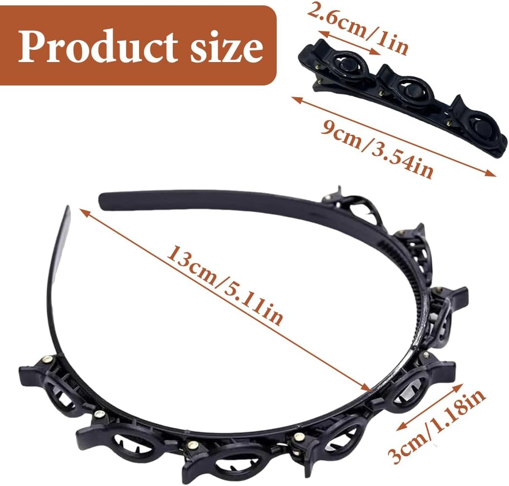 GXGM 6 Pieces Women'S Headband Clip, Hair Pin with Fringes, Women'S Headband with Clips, Hairpin Hairstyle Fringe, Hair Band with Tooth Comb image number 2