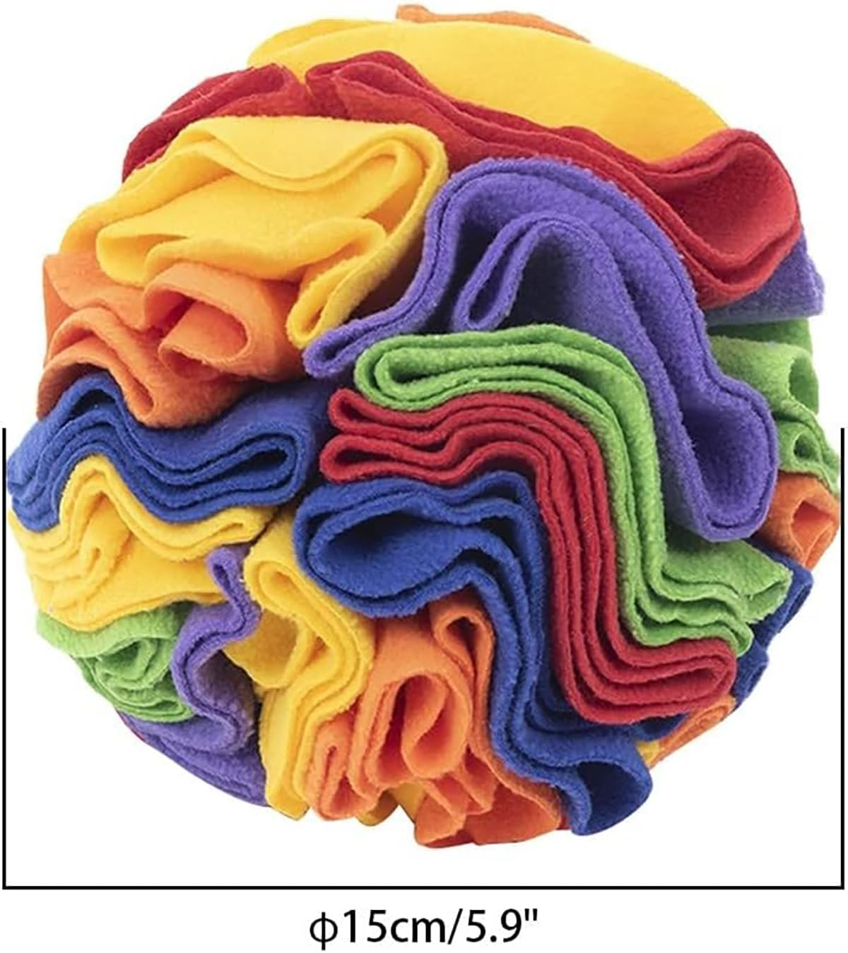 Dog Snuffle Ball, Dog Sniff Mat Fleece Foraging Mat Interactive Dog Toys Ball for Small Medium Large Dog Anxiety Relief (Multicolour1) - Multicolour2 image number 4