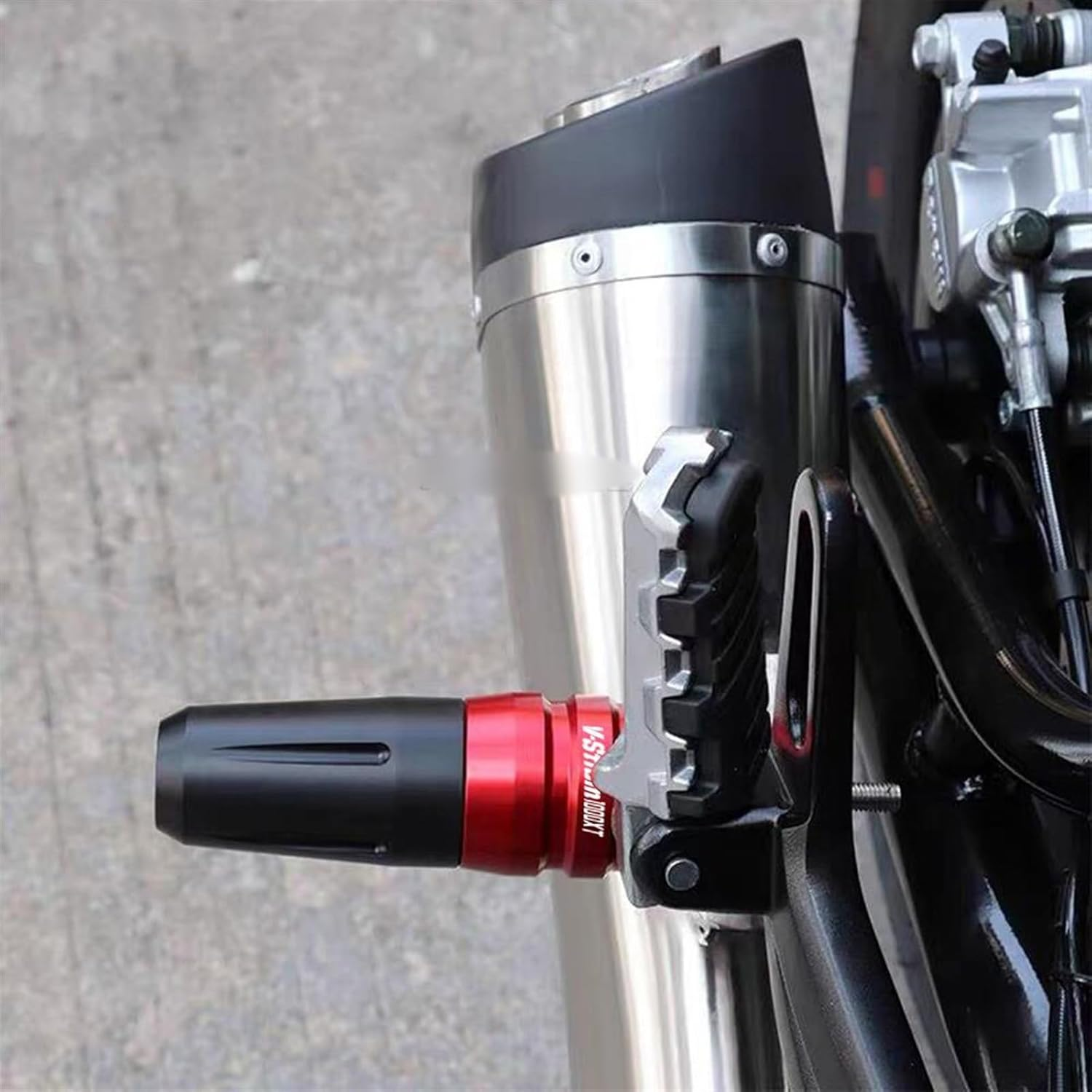 Motorbike Frame Sliders for S┐Uzuki Vstrom1000Xt V-Strom 1000XT Vstrom 2002-2018 2017 2016 Motorcycle Accessories Aluminum Exhaust Slider Crash Protector (Color : Black, Size : Vstrom1000Xt) image number 2