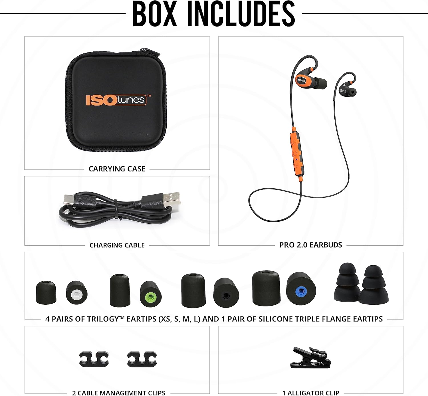 Isotunes PRO 2.0 Osha-Compliant Noise Isolating Bluetooth Ear Plugs (Safety Orange) image number 1
