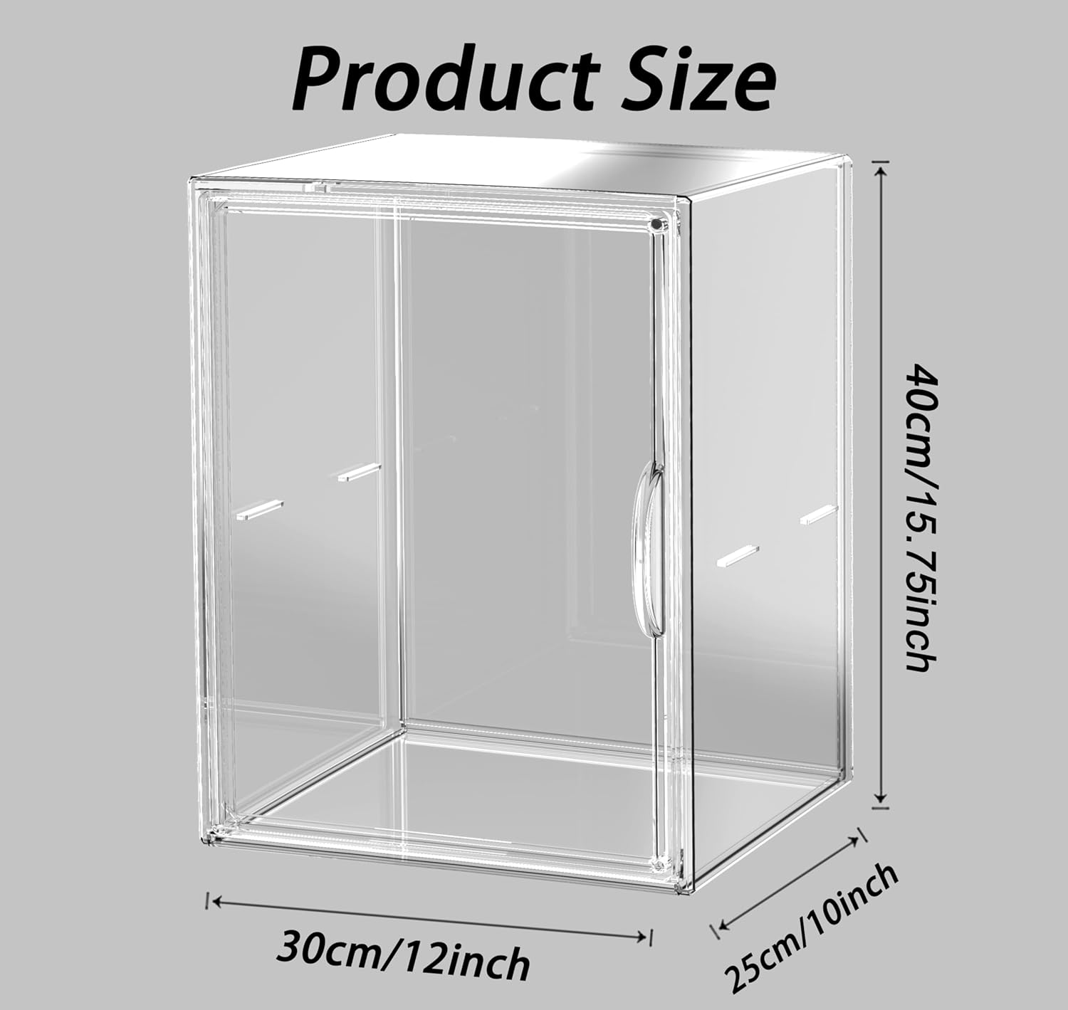 Acrylic Display Case for Collectibles, Stackable Clear Acrylic Display Box, Handbag Storage with Movable Panels for Figure,Toys, Sports Memorabilia, Handbag Organizer, Books