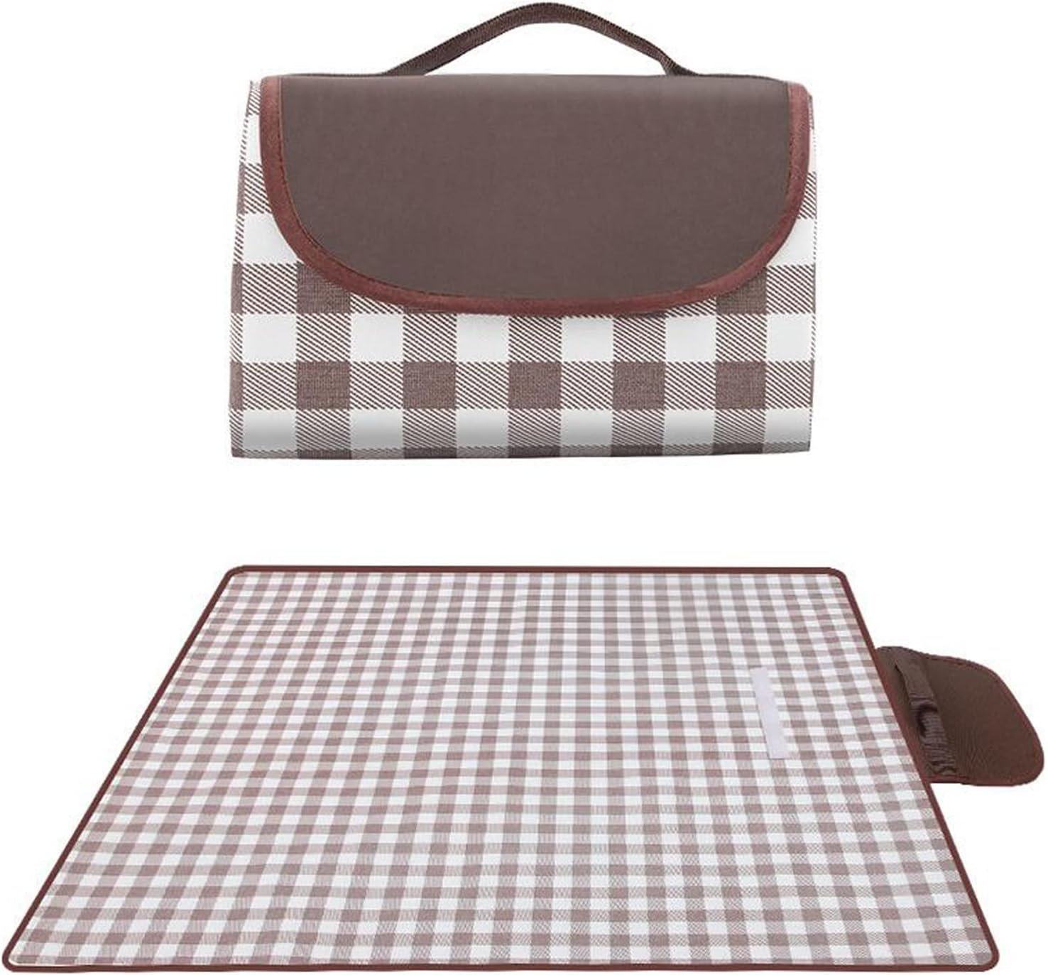 Large Outdoor Picnic Blanket, Foldable Waterproof Gingham Mat, Sandproof Picnic Rug for Beach, Camping, Hiking, Travel, Family, Park,Courtyard (Yellow, 200X300Cm)