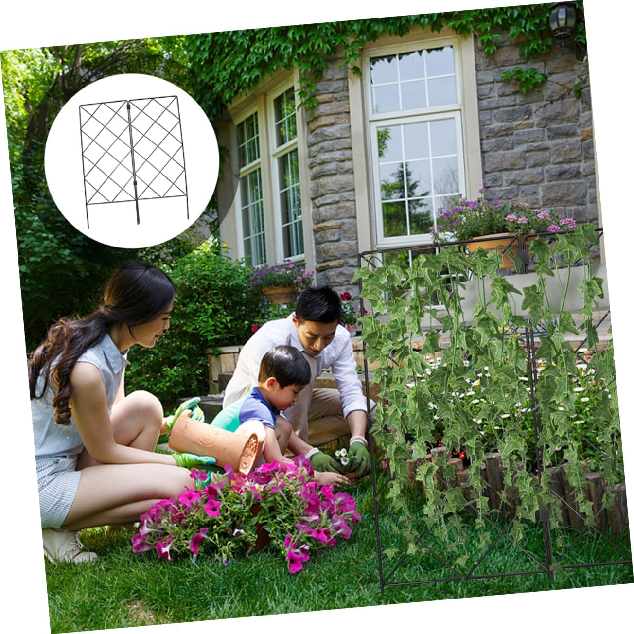 2Pcs Garden Plant Climbing Rack Outdoor Hanging Plant Trellis Decorative Support Bracket for Wisteria Peas image number 1