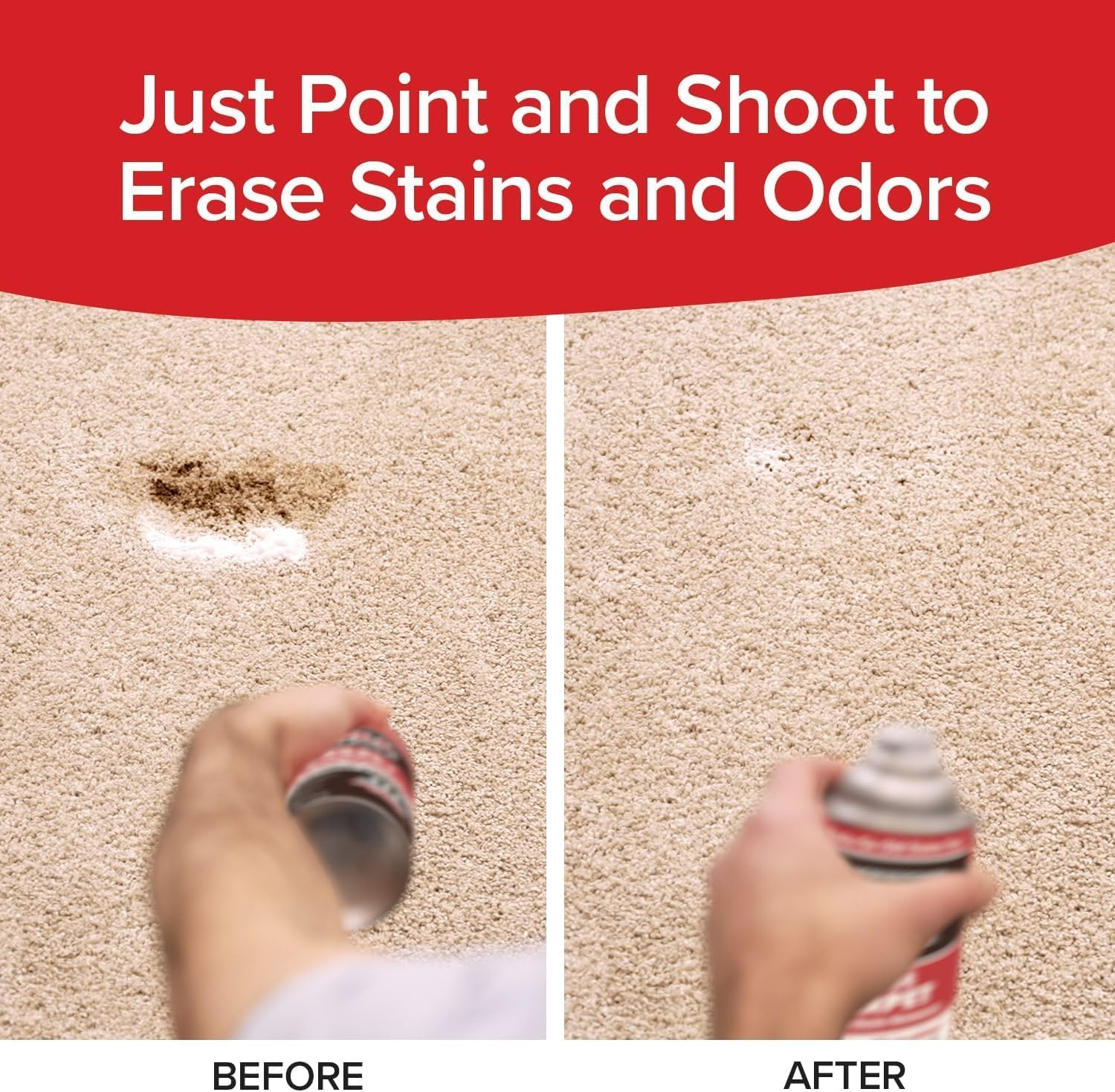 Horsepower Bull Shot MAX Strength Carpet Spot & Stain Remover, AS-SEEN-ON-TV, Just Point & Spray, Stain-Lifting Foam Action, Pet Stains & Odors, Coffee, Wine, New & Old Stains & More image number 4