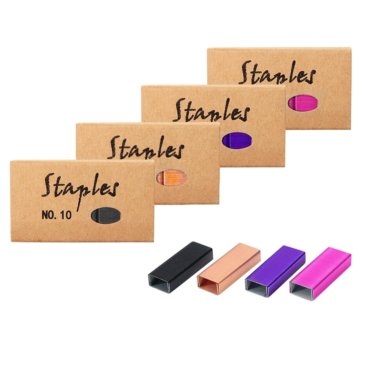 Mogoostry Colored Mini Staple Refills for Mini Stapler - Jam Free, 1000Pcs/Pack (4 Packs No.10 Total)