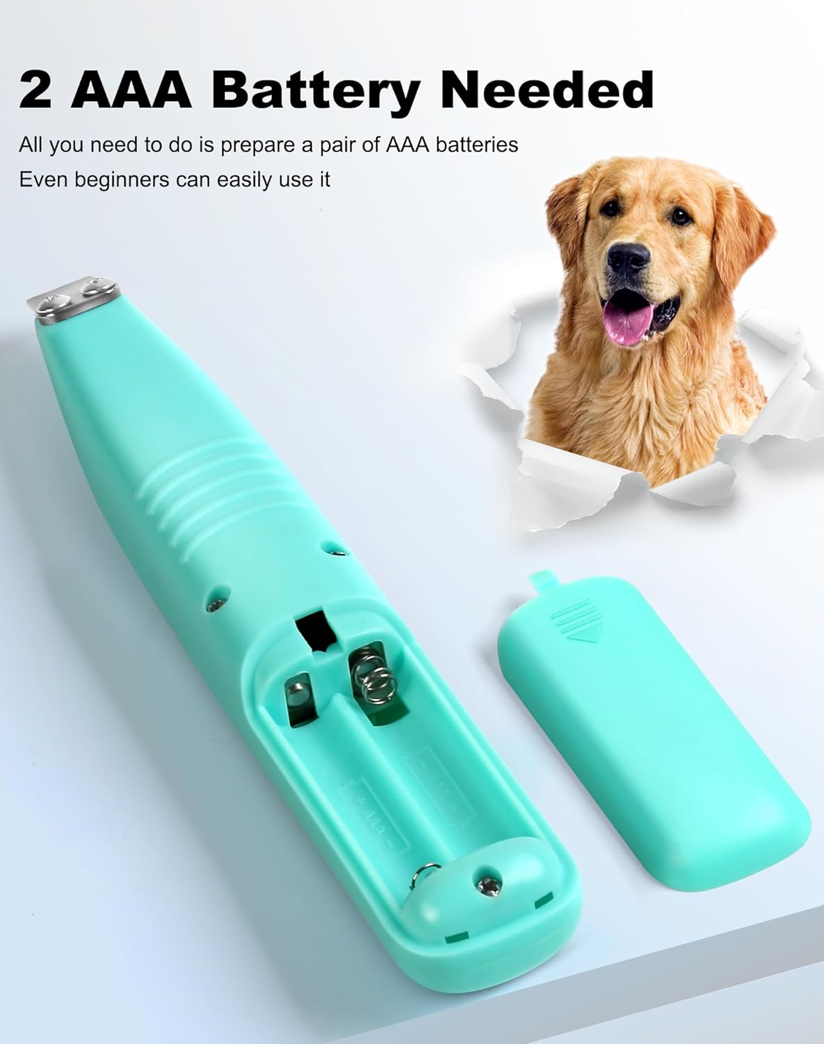 Dog Grooming Clippers, Dog Paw Trimmer with Detachable Ceramic Blade for Trimming Small Areas of Pet'S Hair, Low Noise Paw Grooming Shaver for Cat'S Eyes Face Ears Paws (Blue) - White image number 4