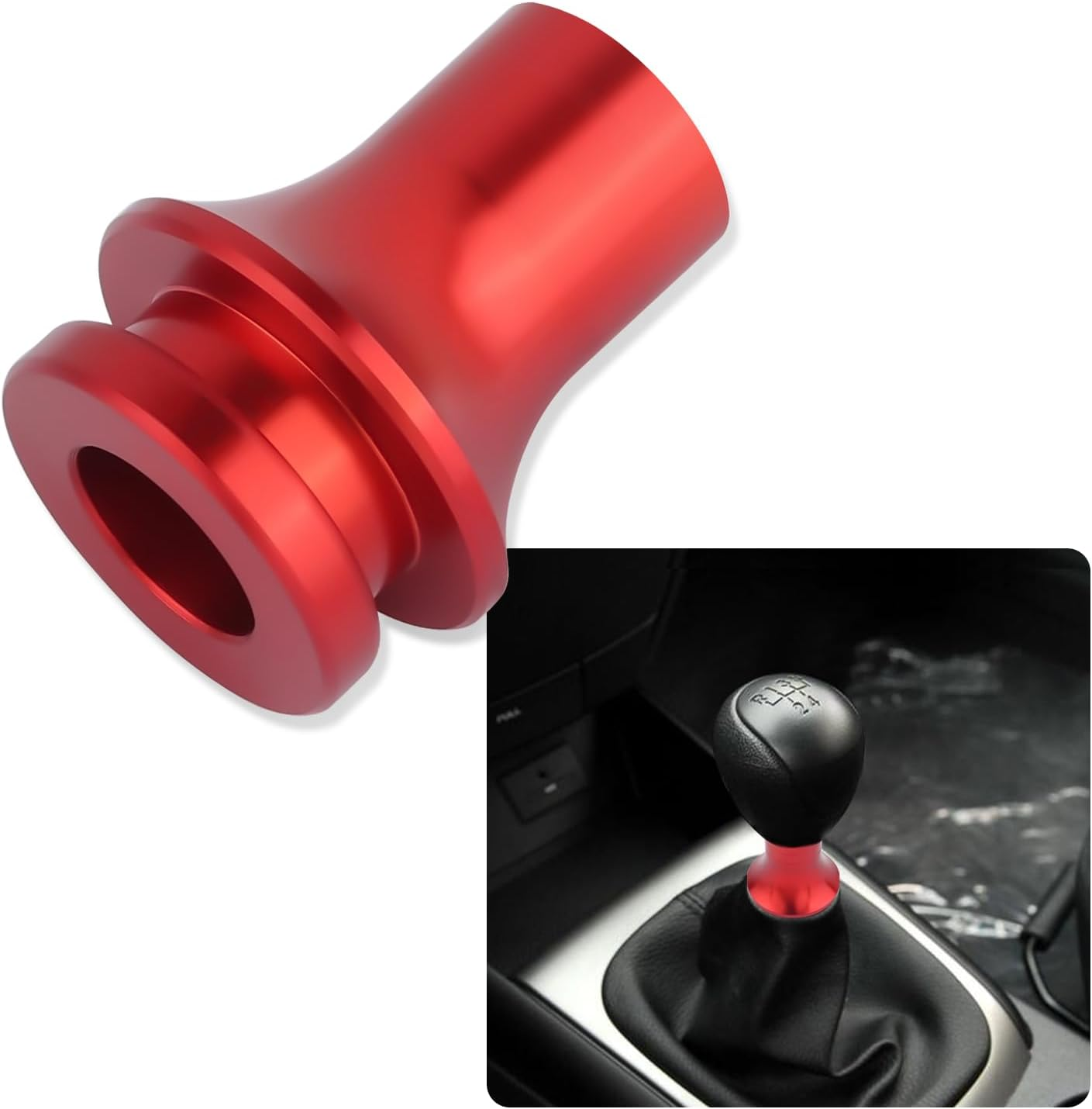 M10X1.5 Car Gear Shift Knob Adapter,Aluminum Alloy Shift Boot Retainer Stick Shift Knob Adapter,Universal Manual Shifter Adapter Car Interior Accessories for Cars Trucks (Black, M10X1.5)