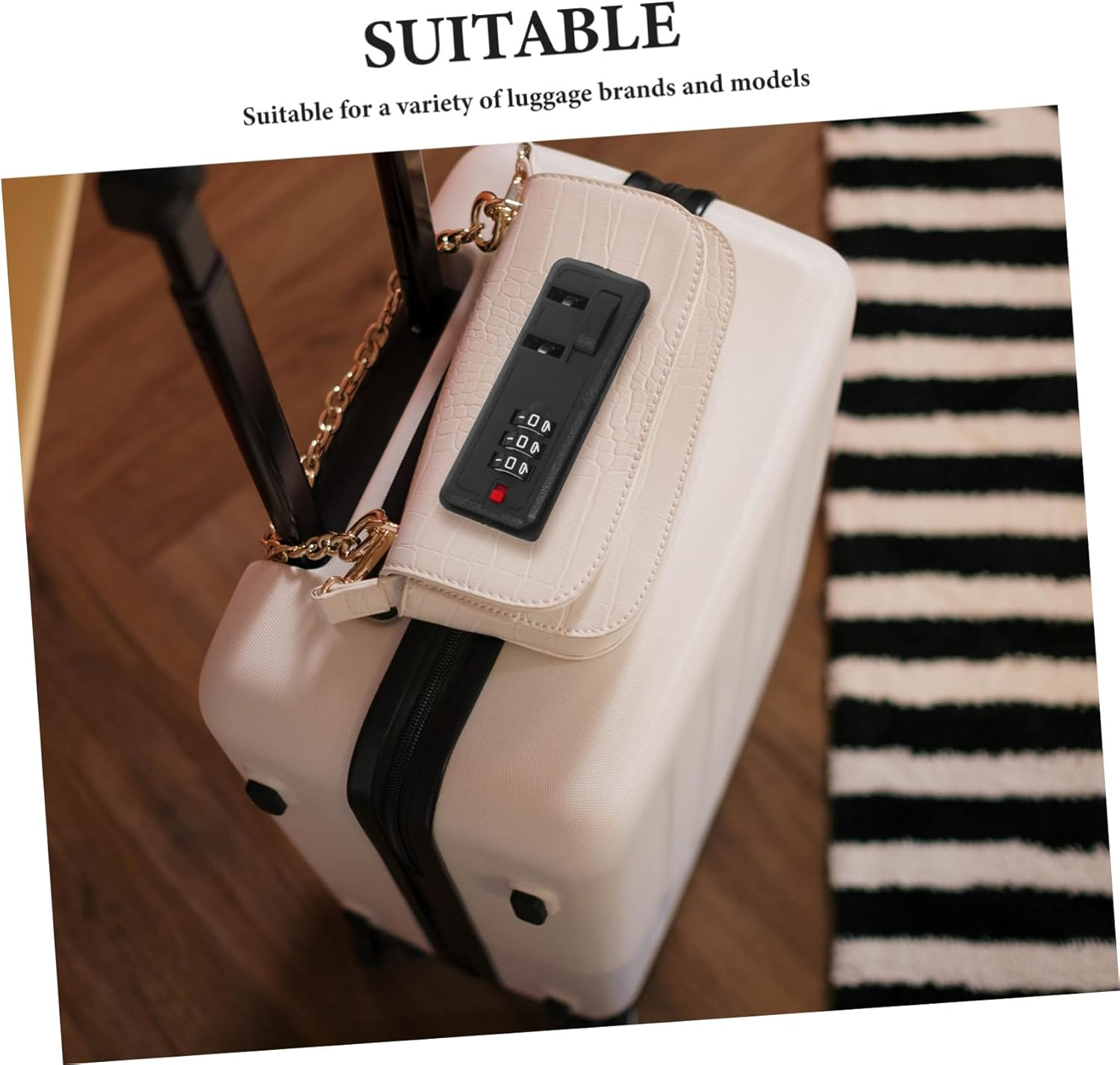 TEMPNAP Digits Combination Zipper Lock for Suitcases Backpacks Tool Cases Self-Setting Password Luggage Lock Replacement Stable Security for Travel and Business