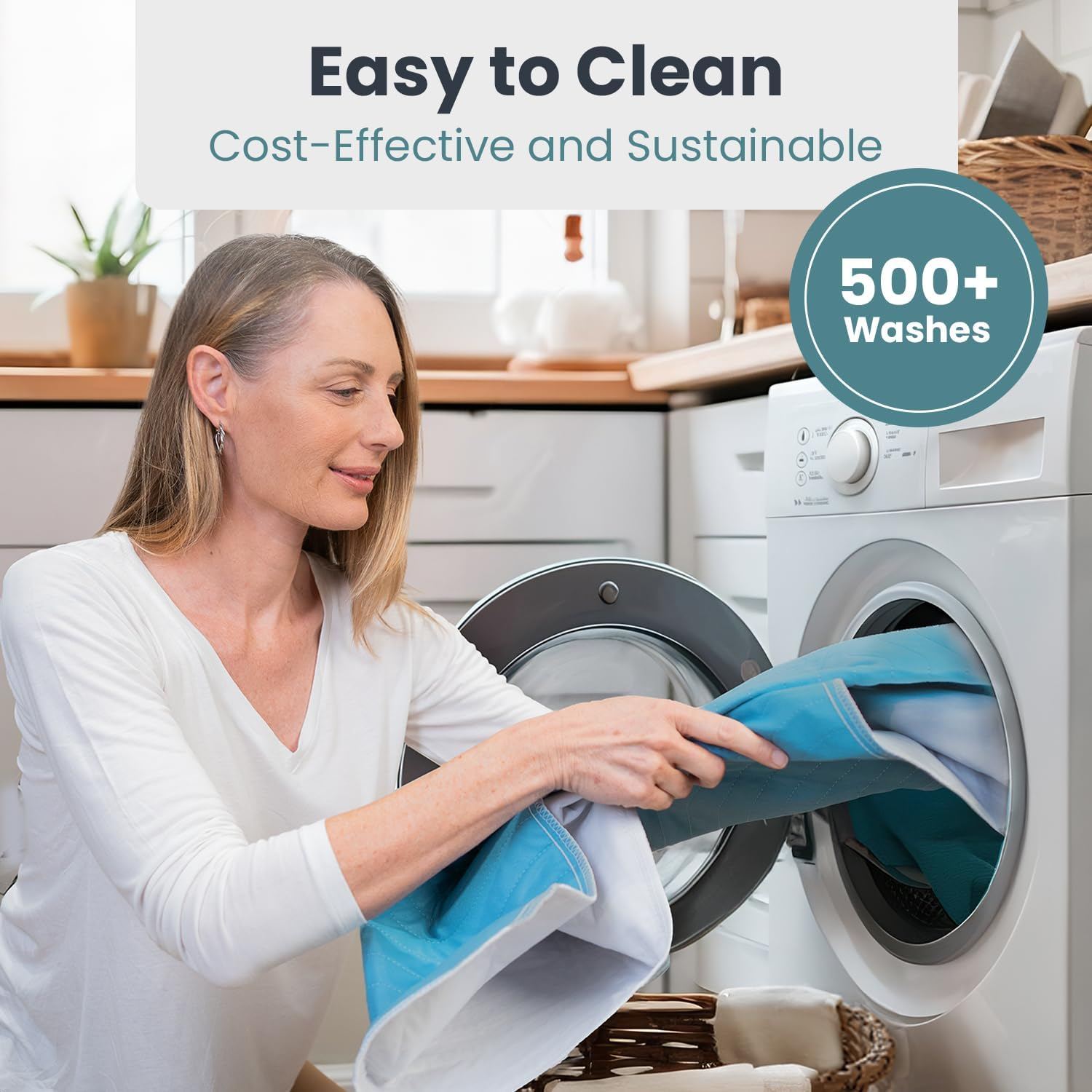 Bed Pads Washable Waterproof 34" X 36" (Pack of 2) - Incontinence Bed Pads for Adults and Kids - Heavy Absorbency Reusable Bed Pads - Chuck Pads - Waterproof Protective Pad for Bed