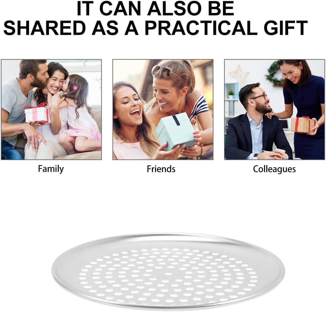 Tofficu 9 Inch Pizza Baking Pan with Holes Stainless Steel Perforated Pizza Tray for Oven Even Heat Distribution Crispy Crust Home Kitchen Bakeware image number 3