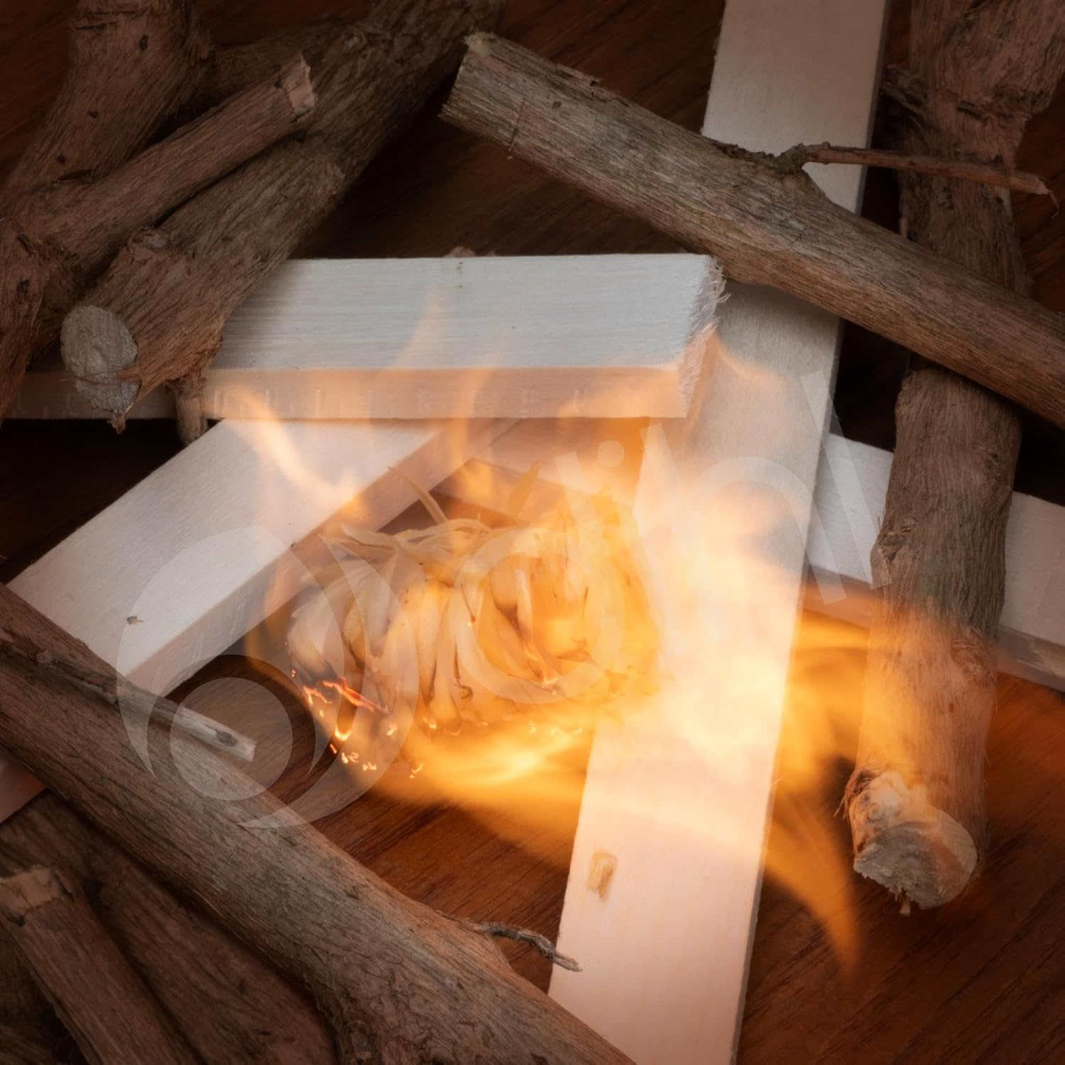 Dihl 200 X Natural Fire Lighters, Quick Wax 200Pcs Wood Wool Flame Fire Starters, Safe to Use. Ideal for BBQ, Barbecue, Fire Pit, Pizza Oven and Stoves Lighter Firelighters &ndash; 200 Pack image number 1