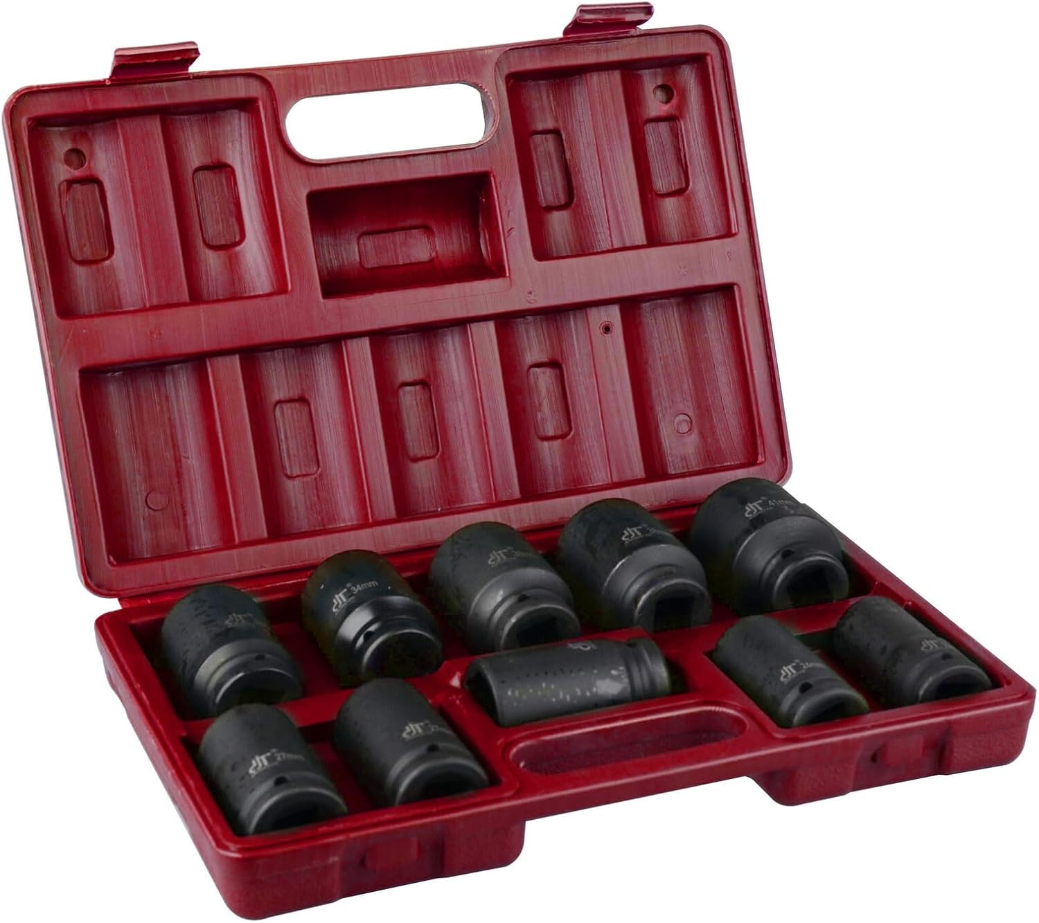 Leona Co 10Pcs 3/4-Inch Drive Deep Impact Socket Tool Set 80Mm Length Tool Set 22,24,27,30,32,33,34,36,38,41Mm image number 1