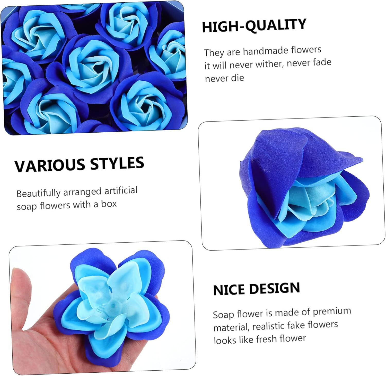 Abaodam Decorative Soap Rose Flower Box Realistic Flowers for Valentine Day Mother Day Birthdays Special Occasions Scented Arrangement for Your Loved image number 4