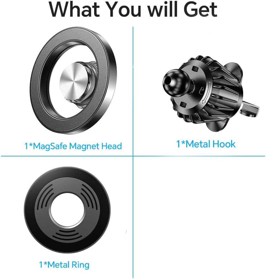 For Magsafe Car Mount【20 Strong Magnets】 Magnetic Phone Holder for Car Phone Holder Mount Dash Mounted Holders Cell Phone Holders for Your Car Accessories for Women Men for Iphone 17 16 15 14 (Black) image number 4