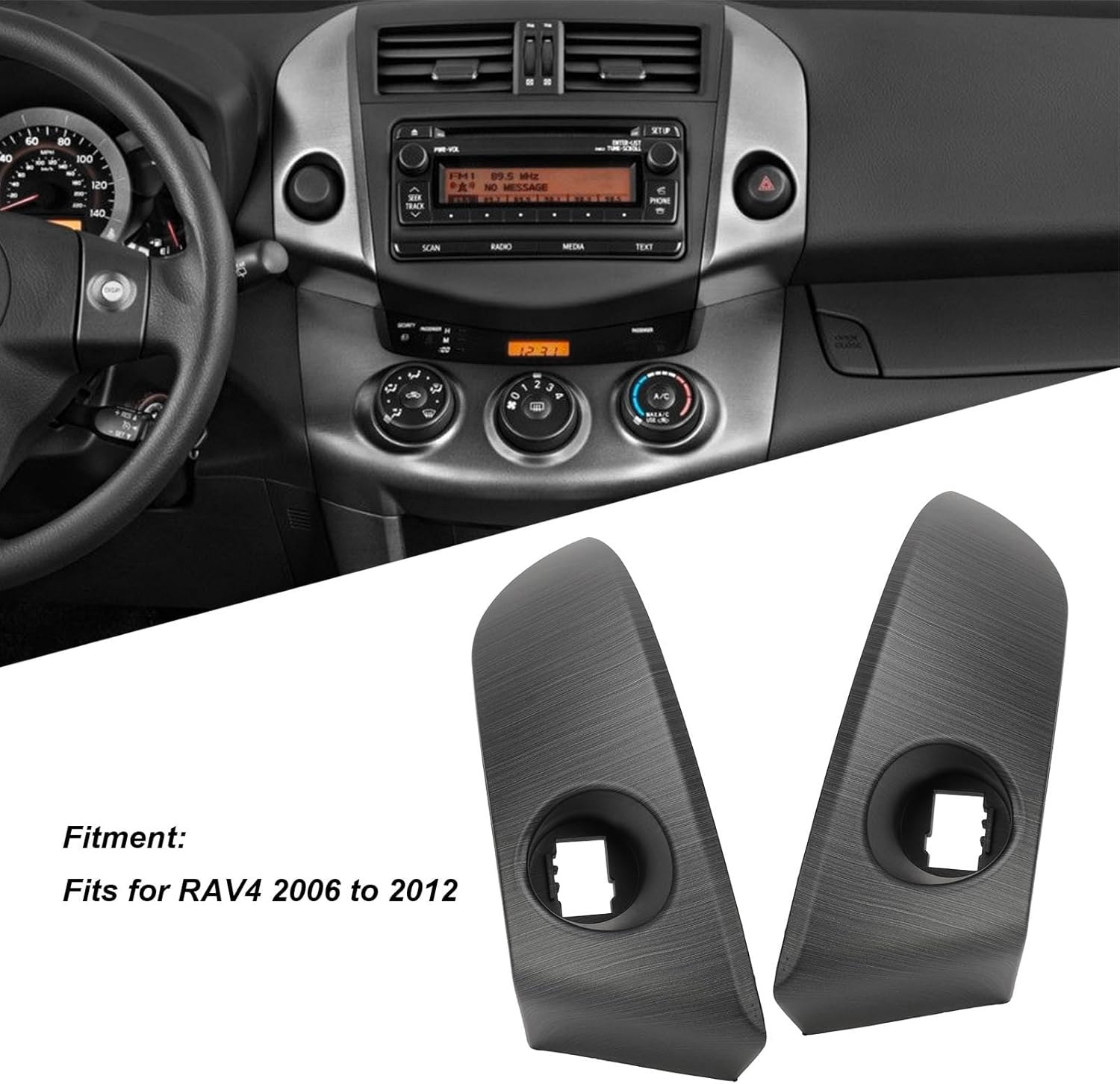 Center Dash Air Vent Radio Bezel Trim, Dashboard Air Vent Cover Trim, Adjustable Air Volume Center Dash Air Vent Panel with ABS Materials for 2006 to 2012 image number 1