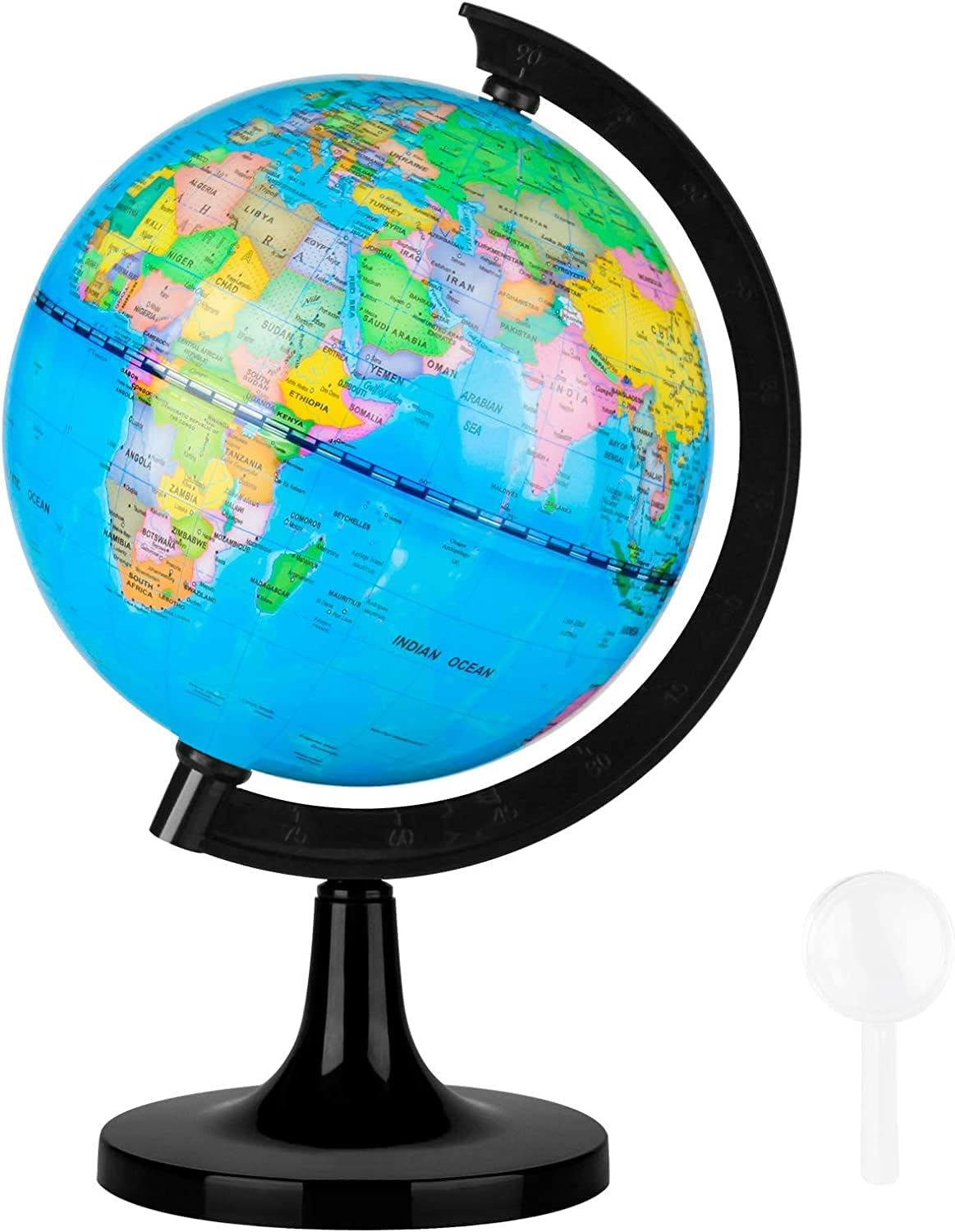 Wizdar 5.5" World Globe for Kids Learning, Educational Rotating World Map Globes Mini Size Decorative Earth Children Globe for Classroom Geography Teaching, Desk & Office Decoration-5.5 Inch image number 5