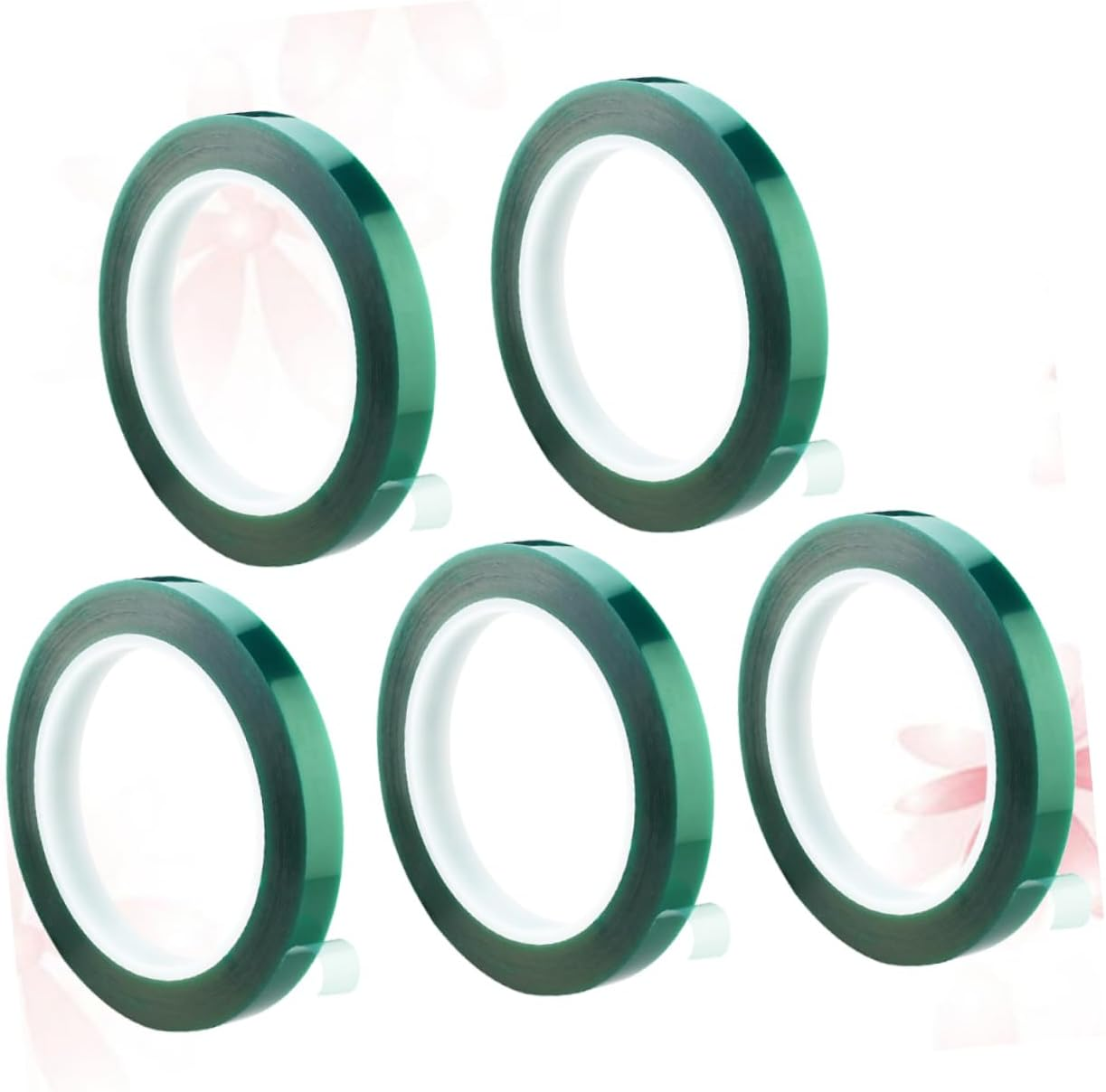 5Pcs Car Tape Pet Adhesive Tape for Spray Paint Plating Circuit Board Shielding Green High Temperature Resistant image number 1