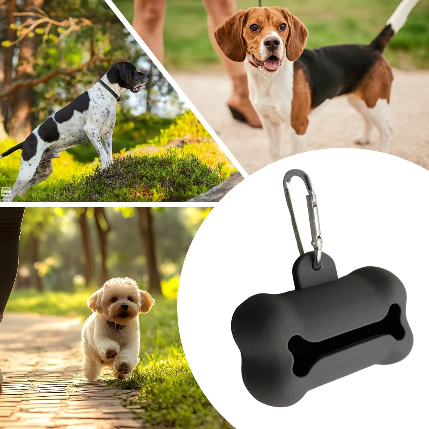 Fokmuaex 1Pcs Silicone Bone Shaped Dog Poop Bag Dispenser Holder for Outdoor Adventures, Outings & Daily Walks image number 2