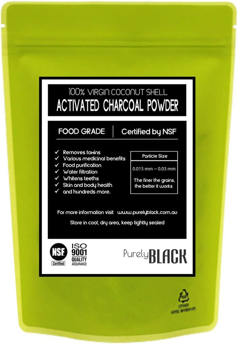 Organic Activated Charcoal Powder for Internal Use, Facial Mask, Cooking. (100G)
