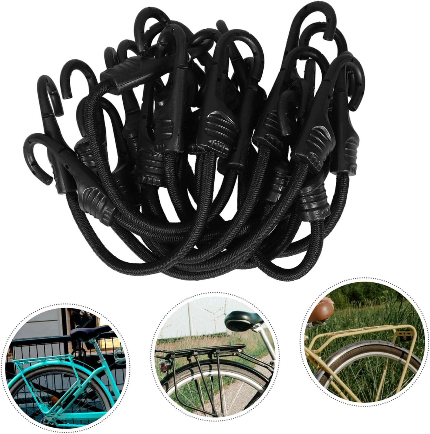 AKOOSY 12Pcs Elastic Luggage Straps Secure Cargo Heavy Duty Ropes Hooks for Car Bike Camping Travel image number 3