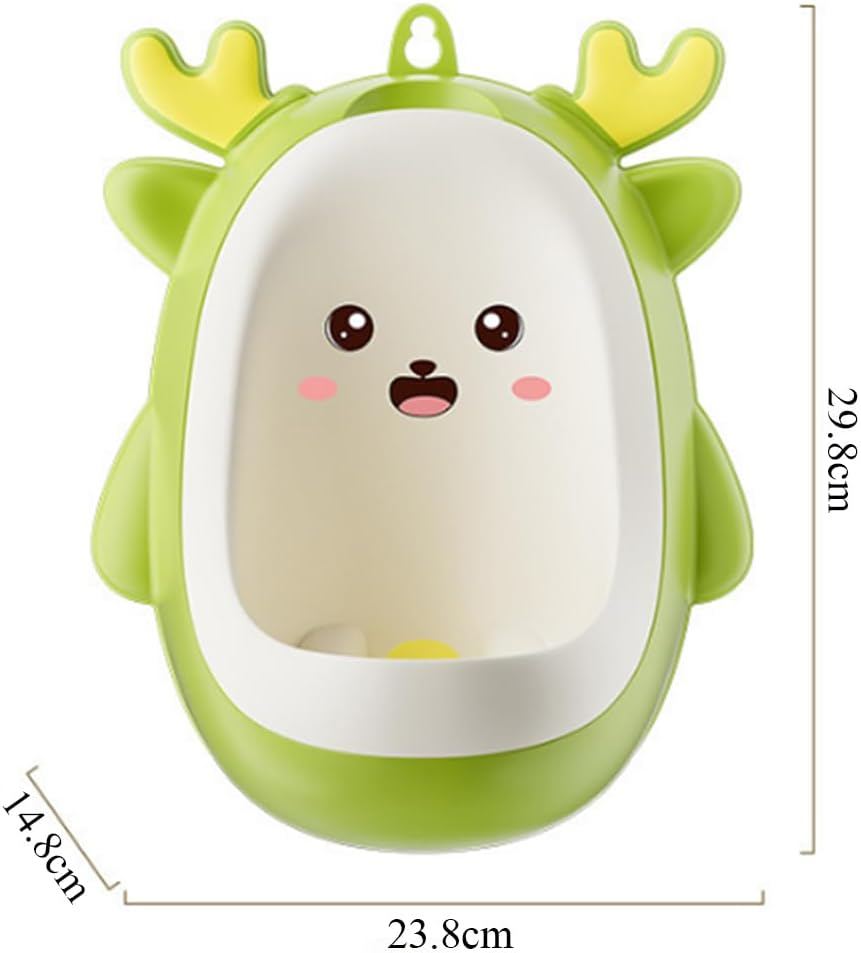 Training Urinal,Cute Dinosaur Urinary Device,Cartoon Design,Wall-Mounted Urinal Pool,Easy Stress Free to Sensual Training Urinoir,Send Hooks, Brushes and Duck Tap Extenders