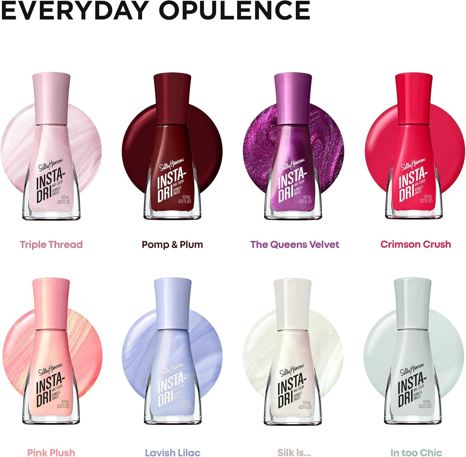 Sally Hansen Insta Dri Nail Polish - Crimson Crush​, Fast-Drying, Vegan Formula, Lasting Color, 9.17Ml image number 3