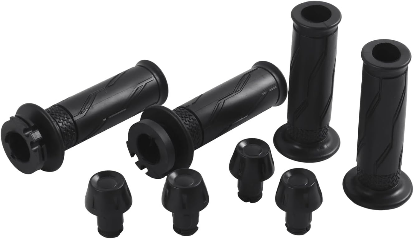 2C0-26240-00-00 2-Pack Throttle Tube Grip Assembly Compatible with Yamaha YZF-R6 2006-2020, YZF-R1 2015-2019, YZF-R1M 2015-2018, YZF-R1S 2016-2018 &ndash; Non-Slip Rubber & Plastic Handlebar Grip image number 2