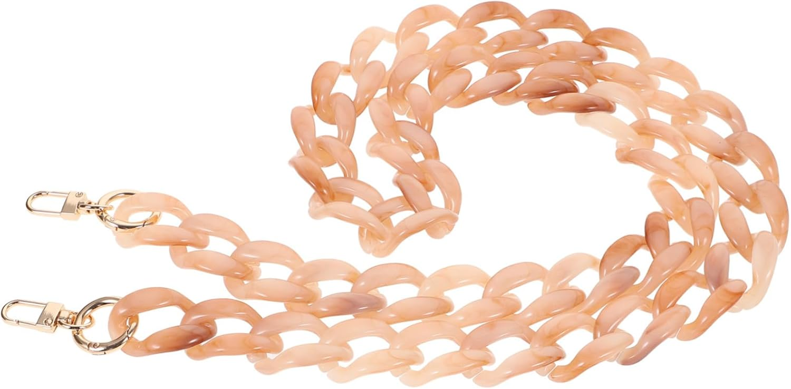 TEHAUX Detachable Handbag Chain Strap 120Cm Coffee Acrylic Fishbone Link Bag Chain Replacement for Shoulder Bags DIY Purse Accessory