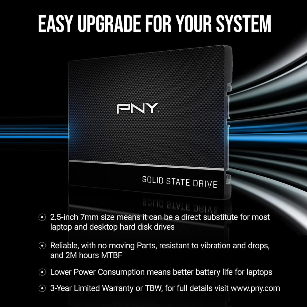 PNY CS900 2TB 3D NAND 2.5" SATA III Internal Solid State Drive (SSD) - (SSD7CS900-2TB-RB) image number 3