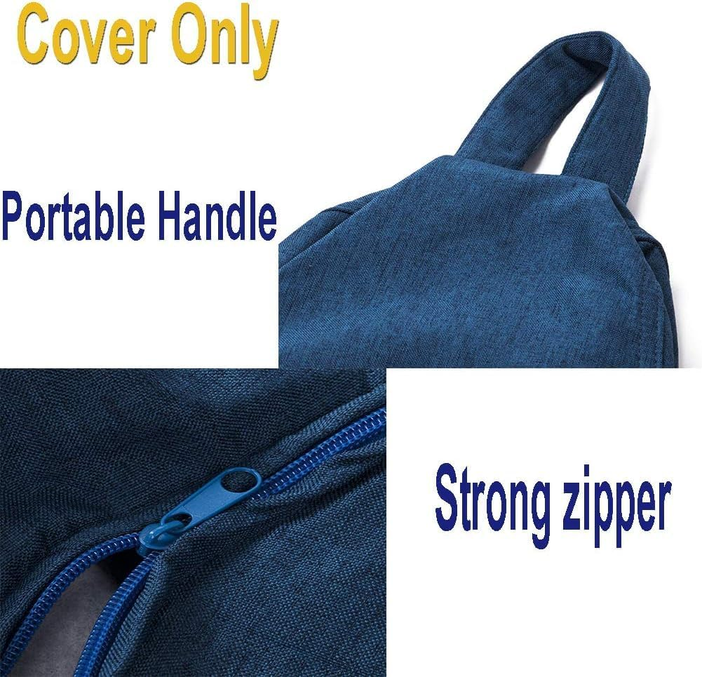 Evervanz 100&times;120CM Bean Bag Chair Cover,Adults Large High Back Bean Bag Sofa Cover Recliner Gaming Storage Bag for Indoor Outdoor Beanbag Chair,No Filling (XL, Brown) image number 6