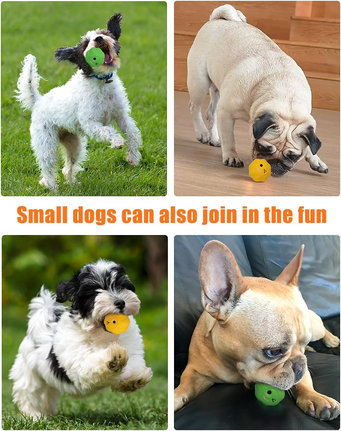 Krauzpet Cat Ball Toys with Bell and Catnip, 2&rdquo; Bouncing Latex Rubber Pet Chew Toy Kitty Fetch Play Balls for Bored Indoor Adult Cats Kitten Puppy Small Dogs image number 4